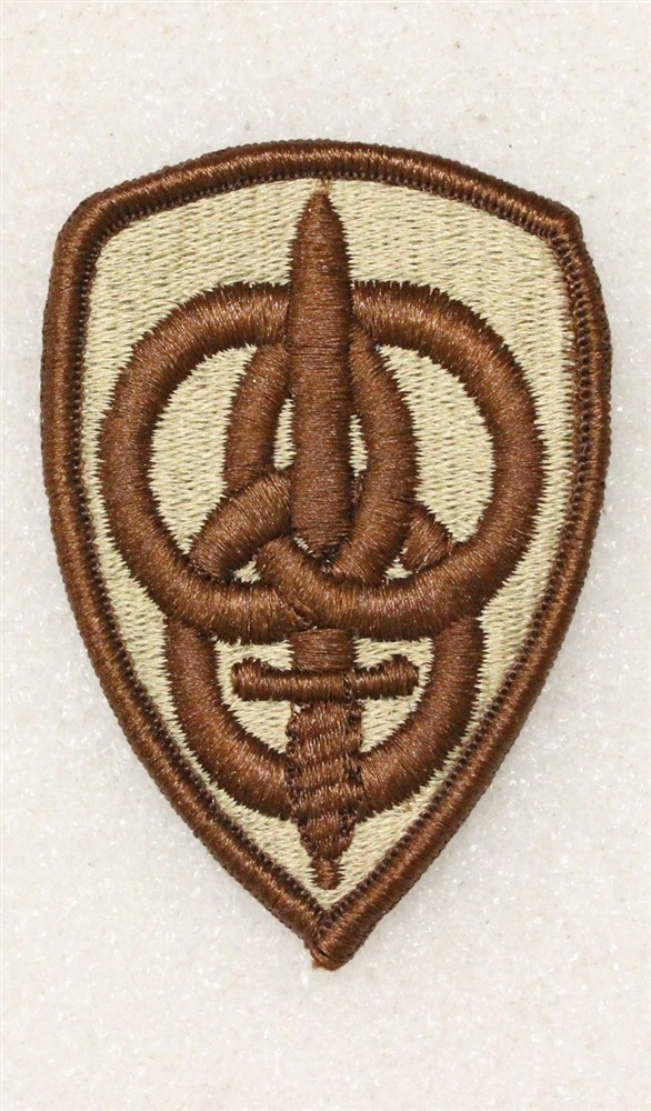 Army Patch: 3rd Personnel Command - brown/tan, merrowed edge
