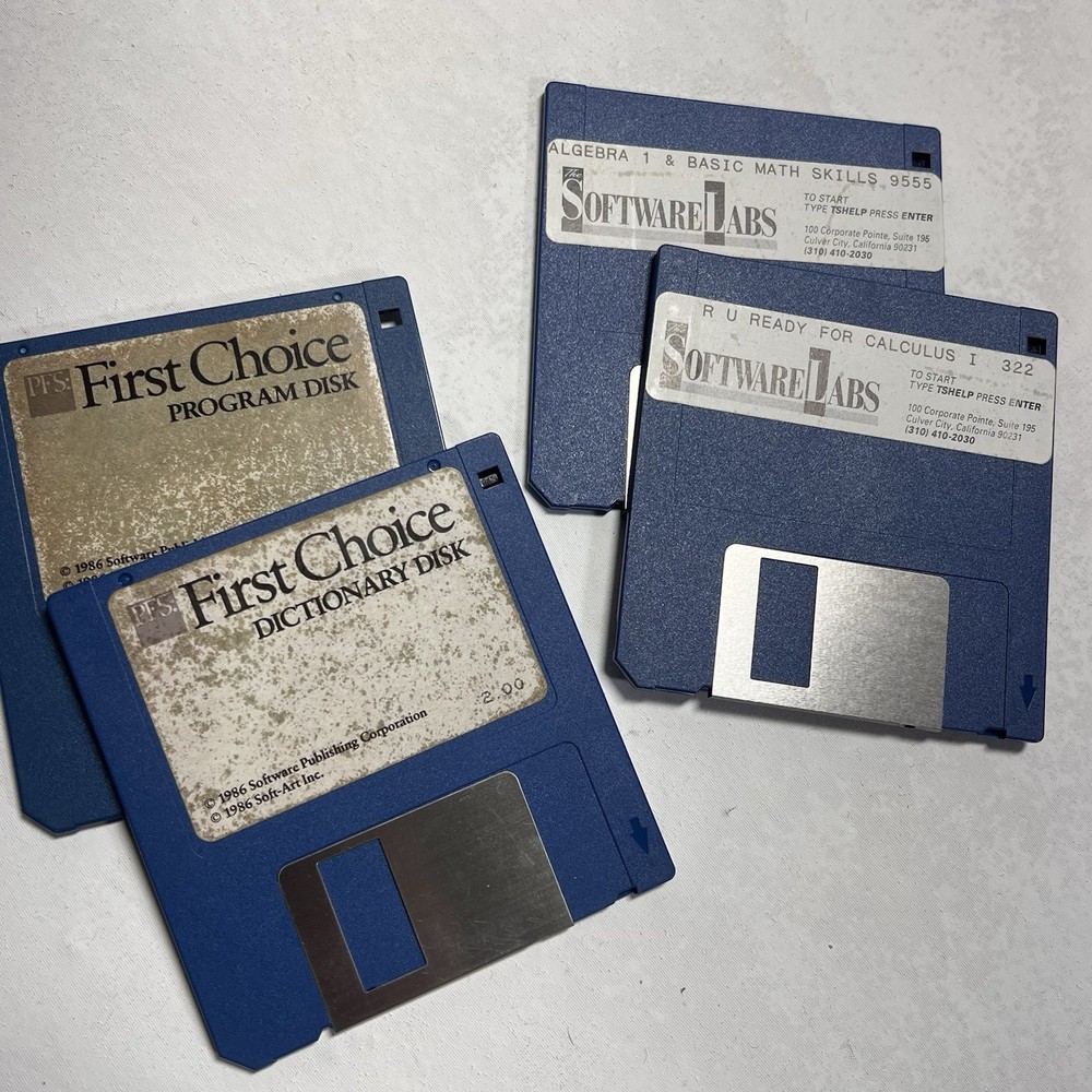Vintage Computer 3 1/2 Inch Floppy Discs Plus Storage Case