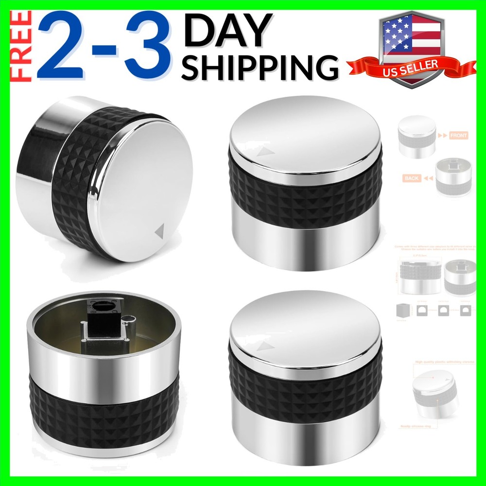 Only fire 4pcs Gas Grill Control Knobs, Chrome Plated Plastic Burner Knobs Re...