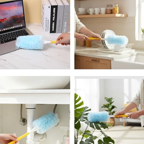 60 Count Heavy Duty Dusters Refills, Disposable Cleaning Duster Kit Microfiber