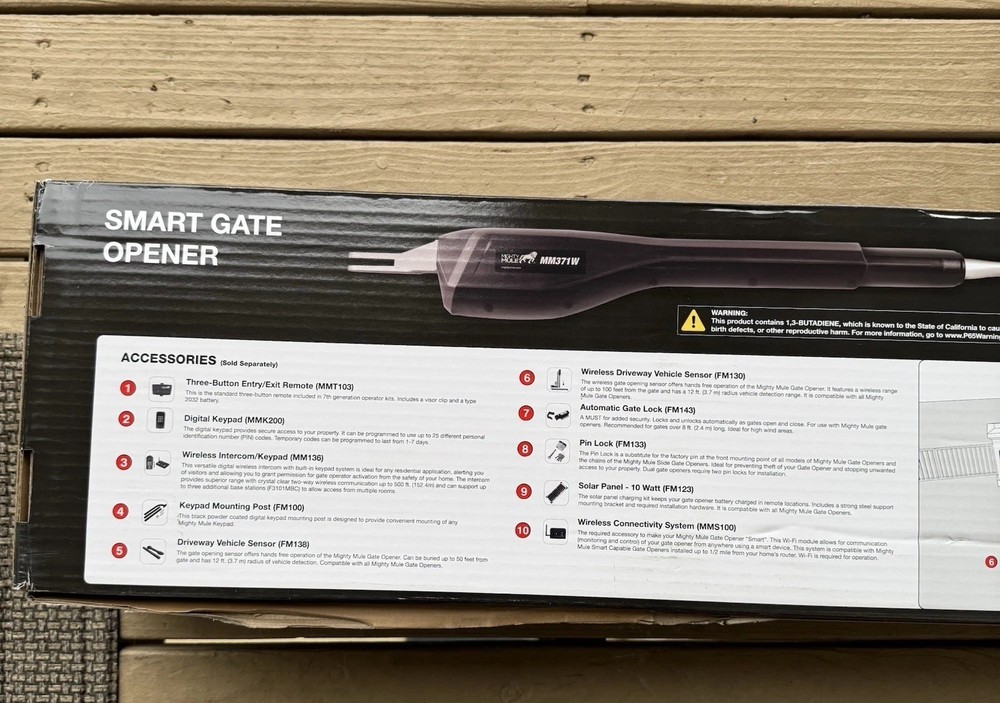 NEW - MIGHTY MULE MM371W SMART AUTOMATIC SINGLE GATE OPENER
