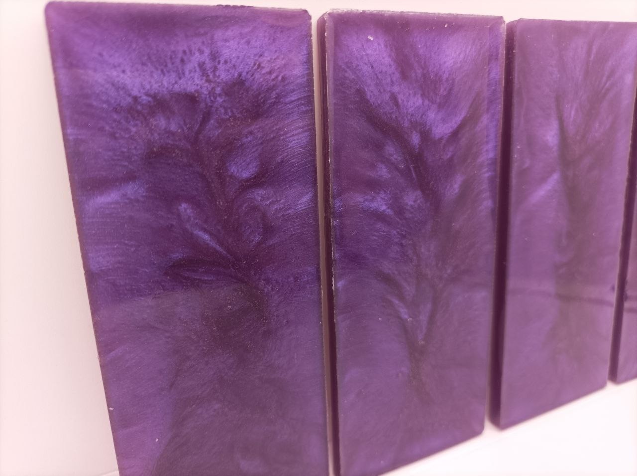 4pcs Purple Pearl Resin Knife Scales, Knife Handle Blanks ,Gun Handle