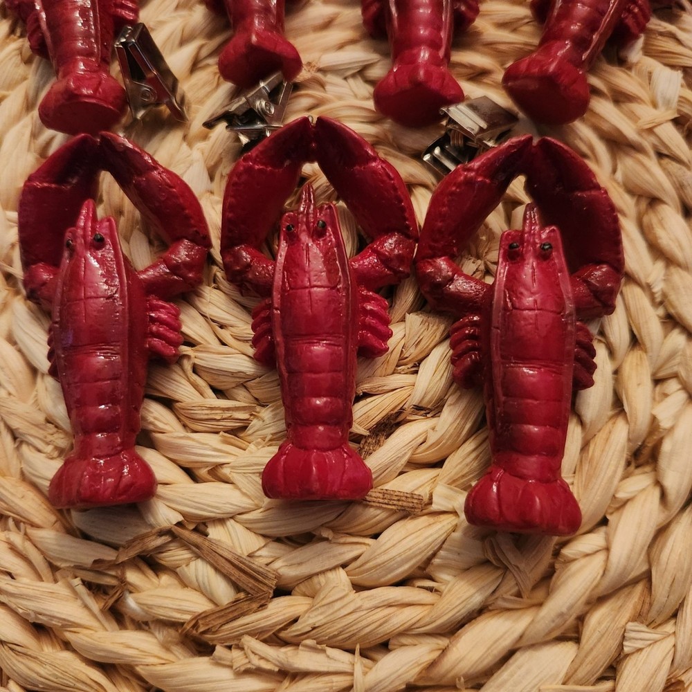 7 Boston Warehouse RED Lobster Tablecloth Weights Clips