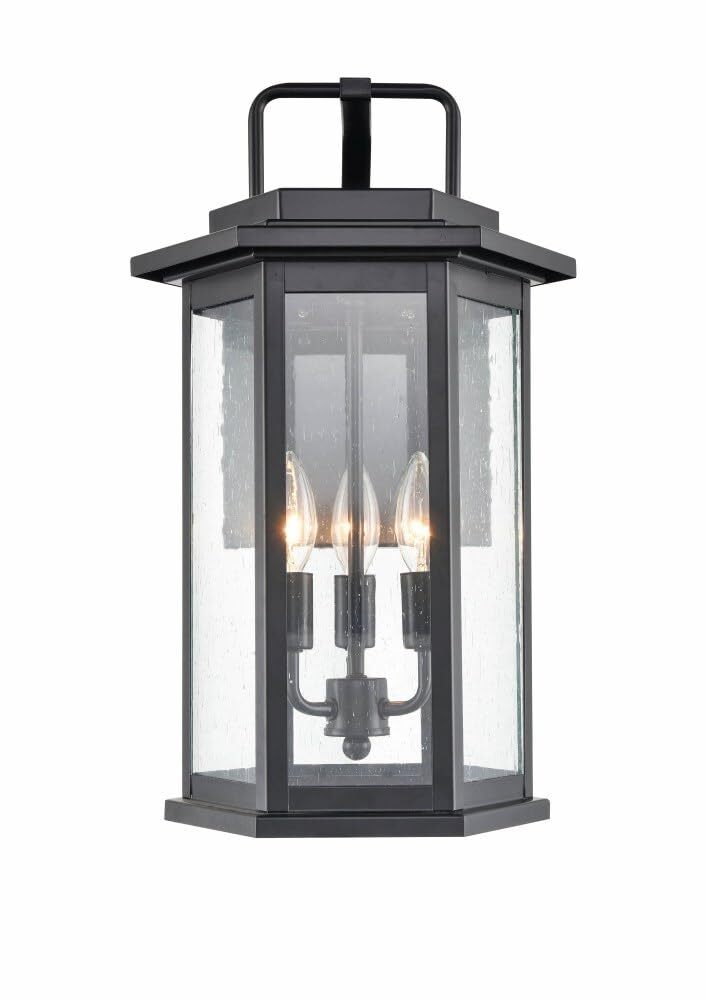 Millennium 2685-PBK Transitional Three Light Outdoor Wall Bracket from Ellis