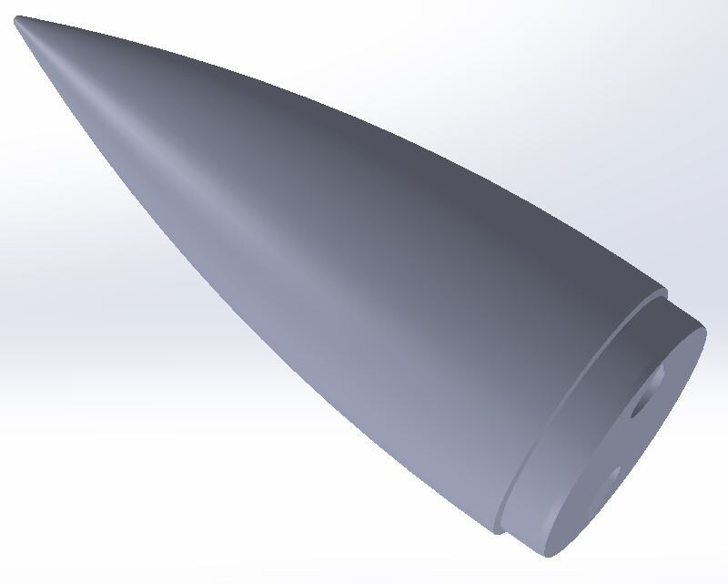 Nosecone for LOC 3.9" Tube Flying Model Rocket