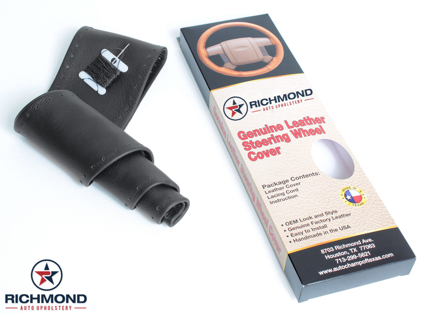 me2001 2002 Chevy Silverado 3500 LT LS -Leather Wrap Steering Wheel Cover, Black