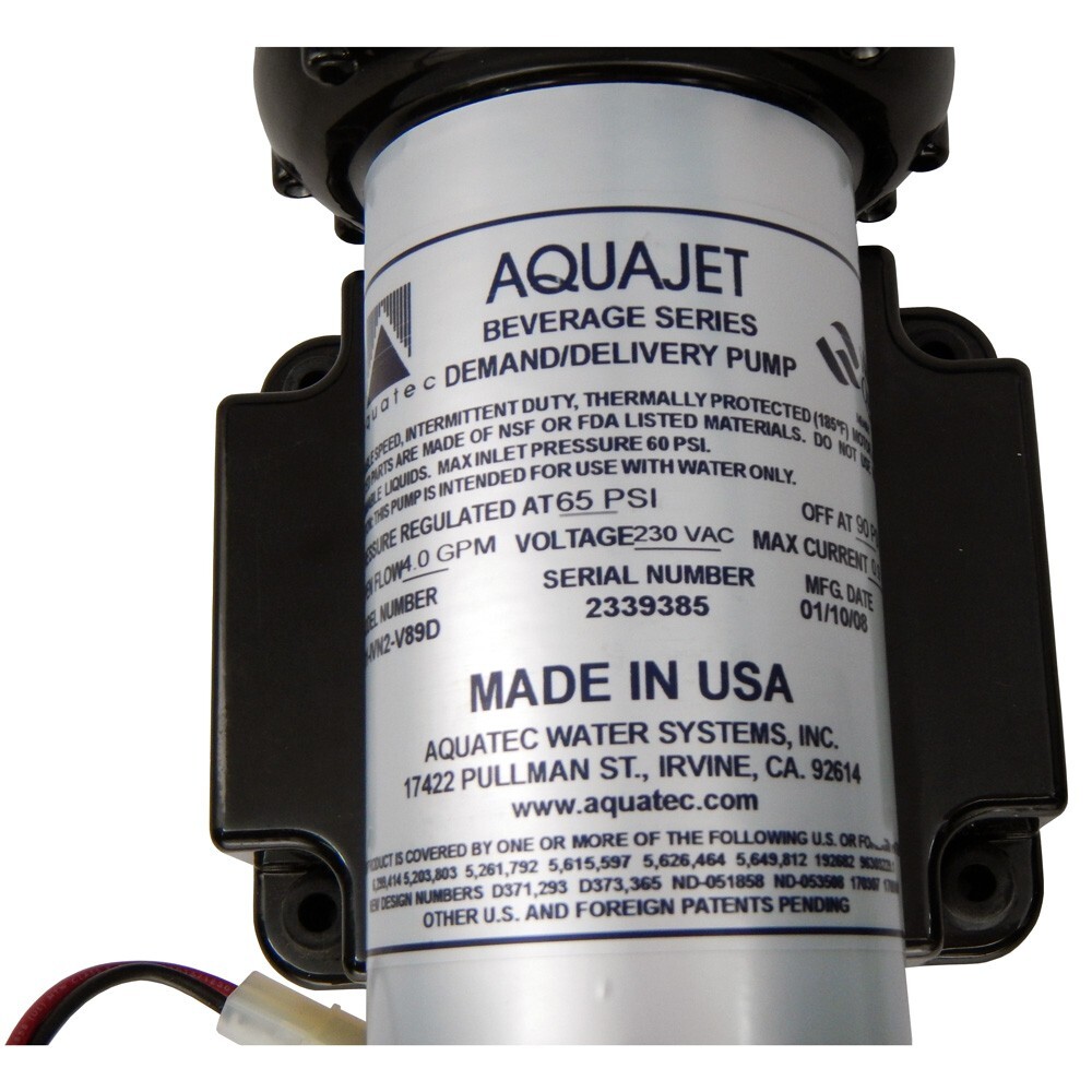 Aquatec 230 Volt Pump for Beverage Stations or Reverse Osmosis Systems