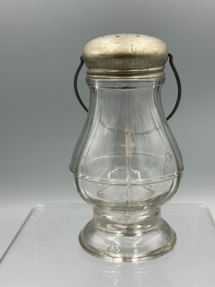 1910s LANTERN Glass CANDY CONTAINER 4 1/4-in Shaker E&A 407