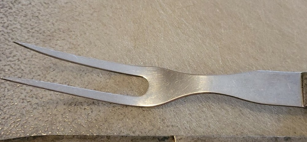 Aluminum handled unbranded carving set vintage
