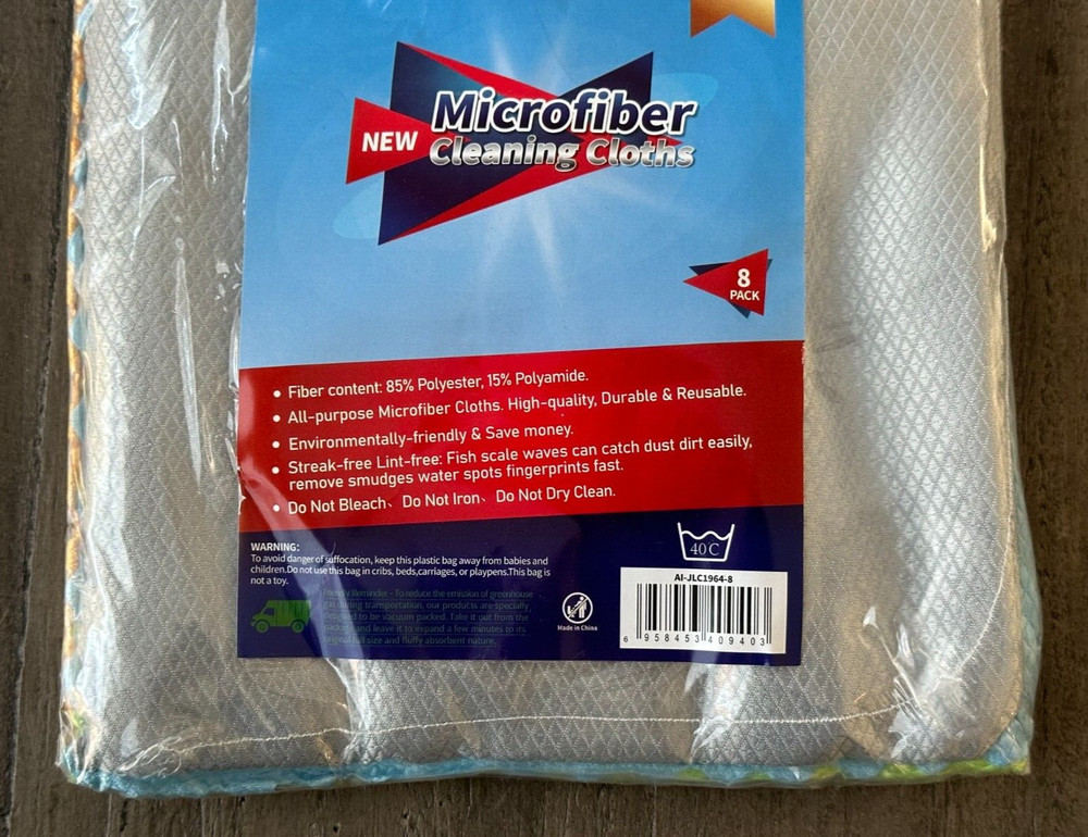 Aidea All Purpose Microfiber Cleaning Clothes Gray 8 Pack Durable & Reusable