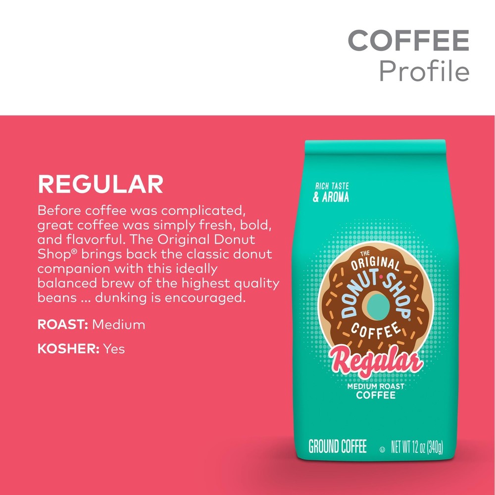 Coffee, Regular, Medium Roast, Ground Coffee, 12 oz Bag