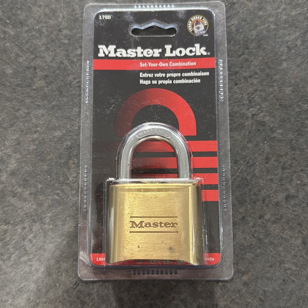 New Master Lock Resettable Combination Padlock 1” Brass 175D