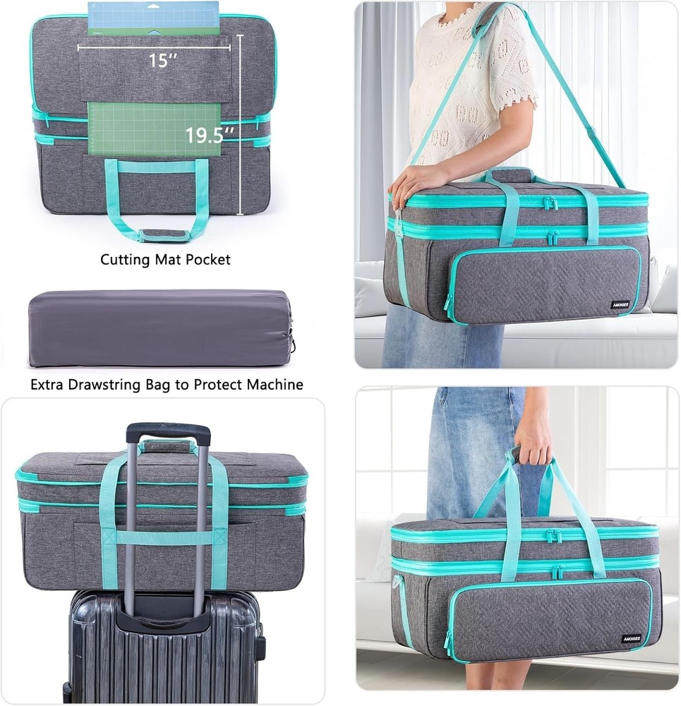 Double-Layer Carrying Case Compatible with Cricut Maker 4, Explore 4 Storage Bag