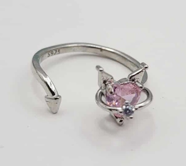 925 Sterling Silver Hello Kitty Adjustable Kuromi Ring