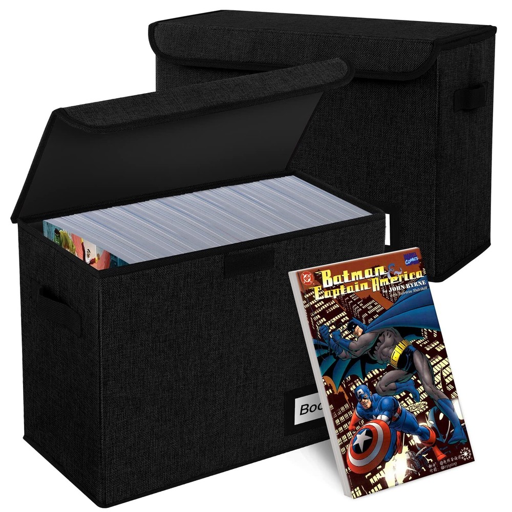 2 Pack Comic Book Storage Box, Comic Protector Organizer, 15.8" X 7.8" X 11.8...