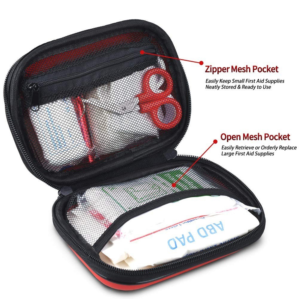85 Pieces Hard Shell Mini Compact First Aid Kit, Small Personal Emergency Sur...