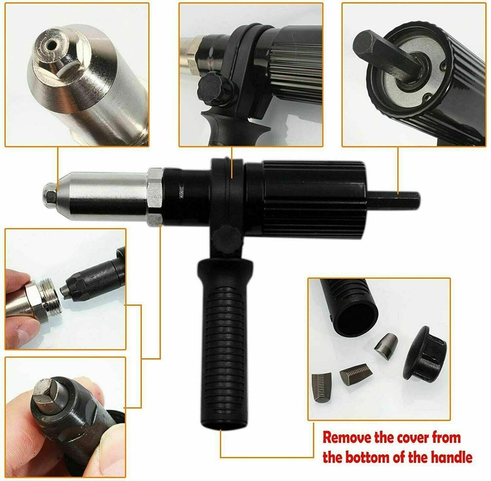 Professional Electric Rivet Nut Gun Adaptor Insert Cordless Power Drill Tool Kit
