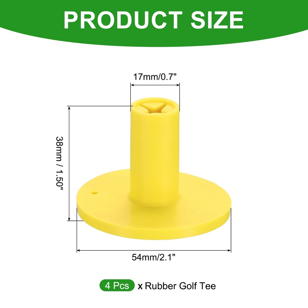 Rubber Golf Tee, 1.5Inch Golf Practice Tees Training Driving Range, Yellow