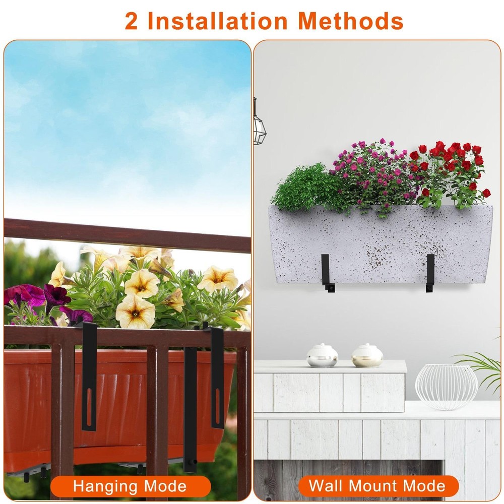 4Pcs Adjustable Planter Box Brackets Flower Box Holders Window Boxes Planters No