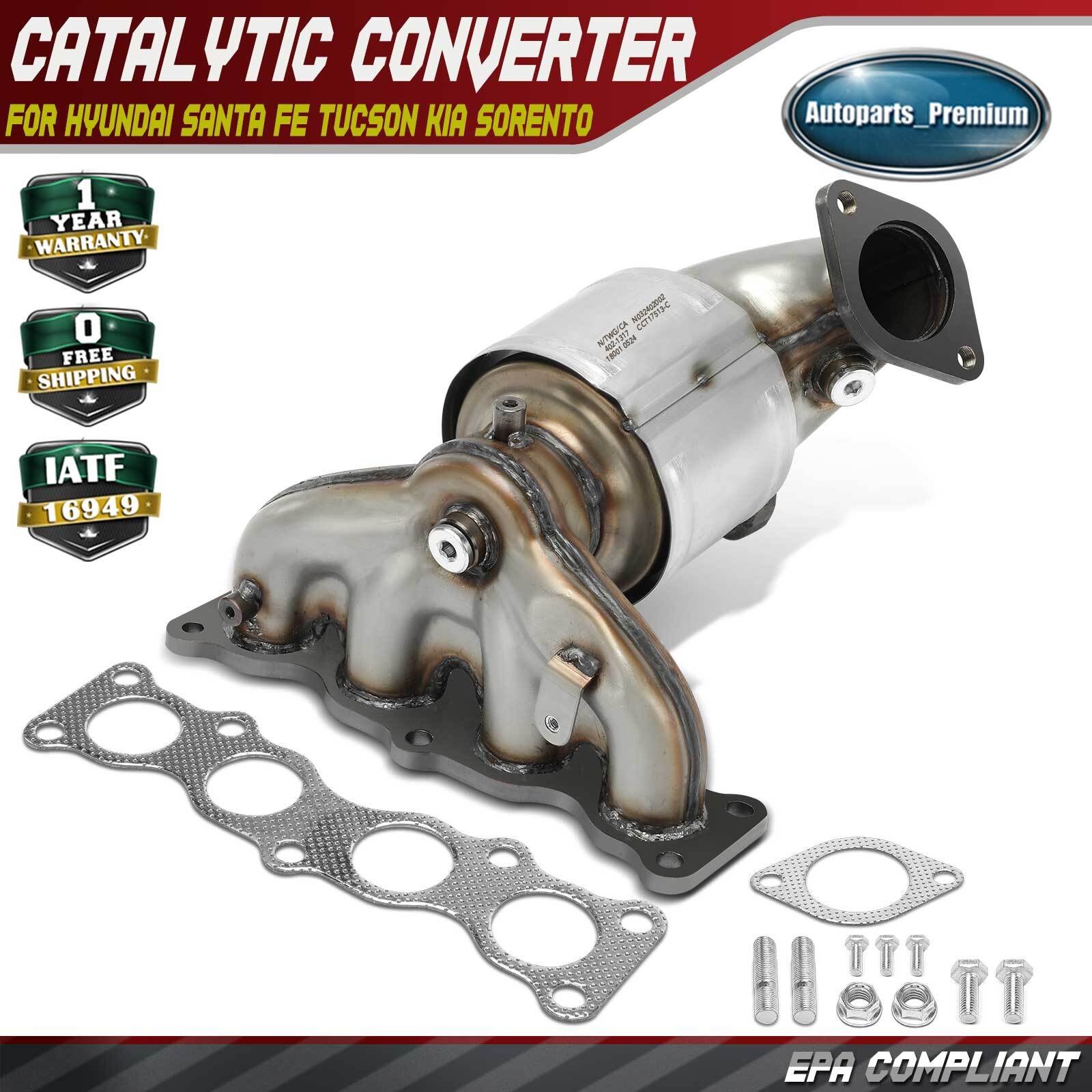 Front Side Catalytic Converter for Hyundai Santa Fe Tucson Kia Sorento Sportage