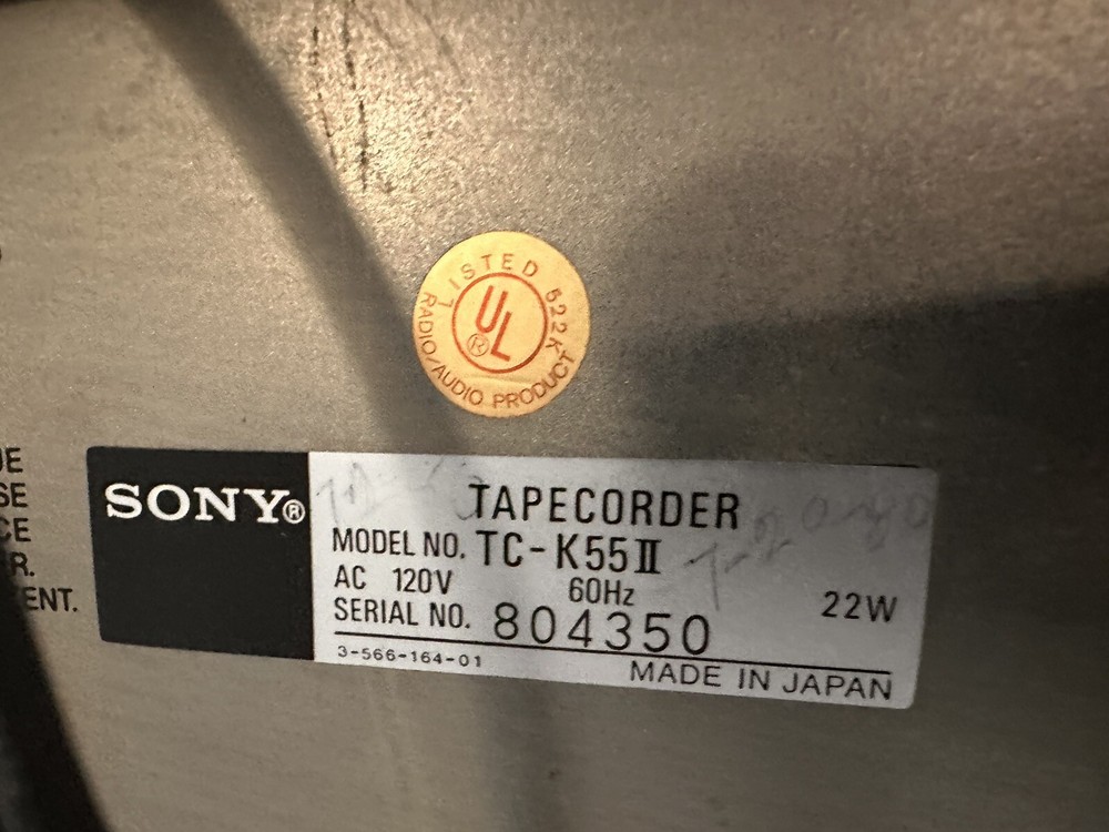 Sony TC-K55II Cassettendeck Tape Deck Powers On READ