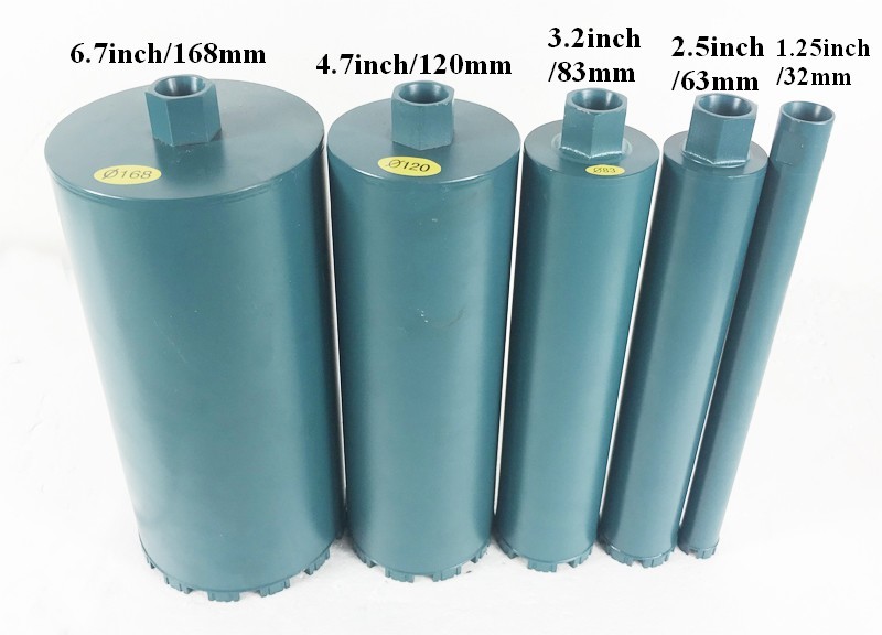 220V Diamond Core Drill Concrete Machine, five drill bits included.