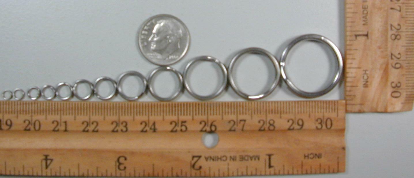 Stainless Steel Split ring assortment 60 pcs 12 sizes small to big standard duty