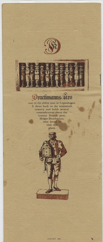 Drachmanns Kro Menu Copenhagen Denmark