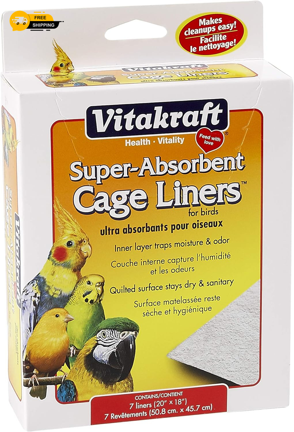 20x18 White Absorbent Bird Cage Liners for Parrots and Parakeets 50 Pack