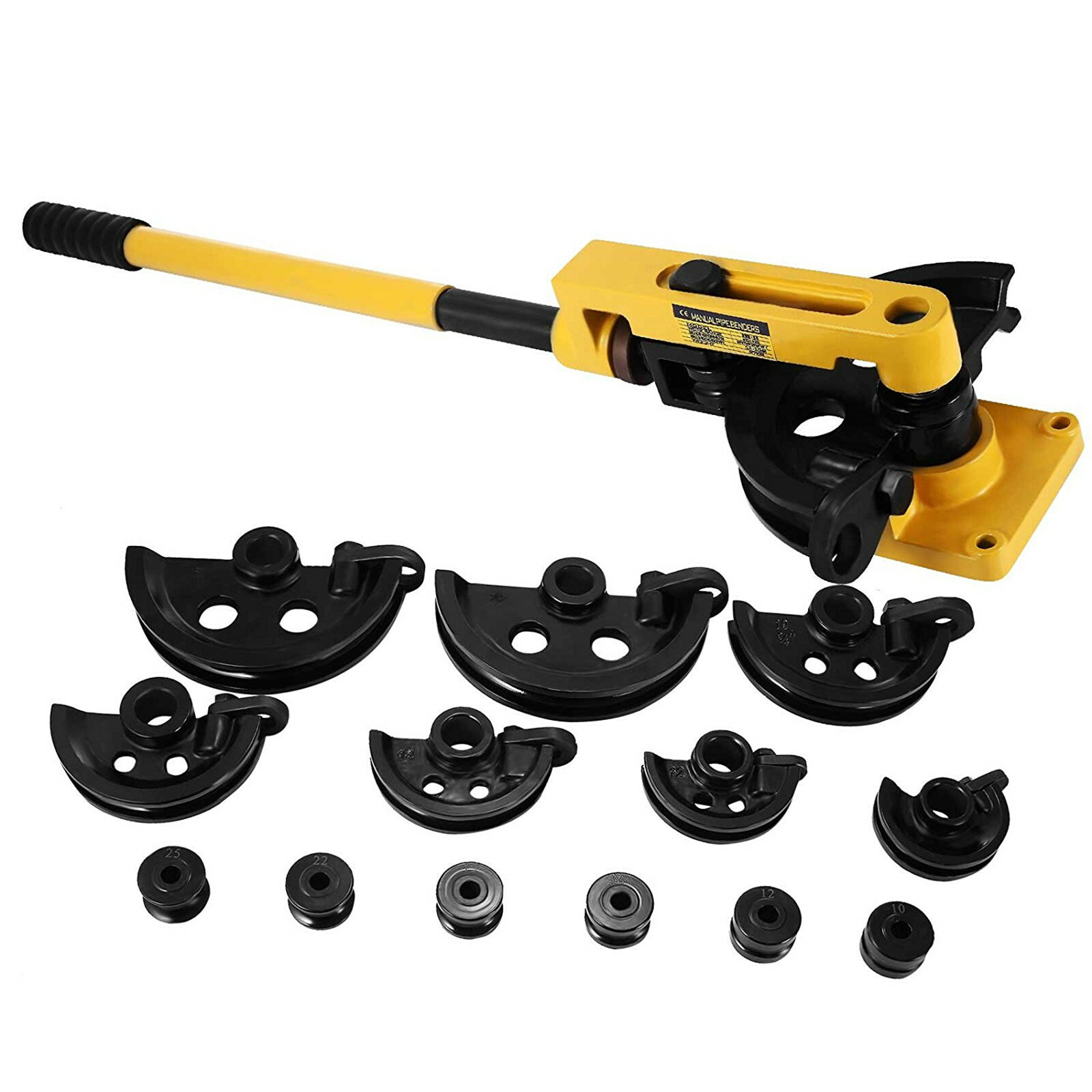 Pipe Bender, Manual Bench Bending Machine 3/8"-1" Tube Bender Set 7 Dies