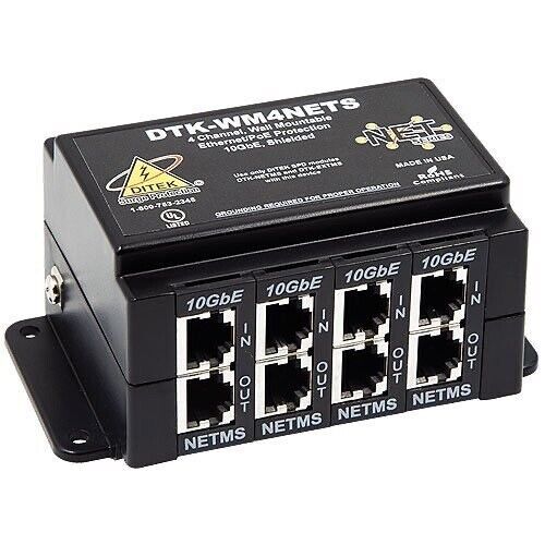 DITEK DTK-WM4NETS 4-Channel Wall Mount Network Surge Protector