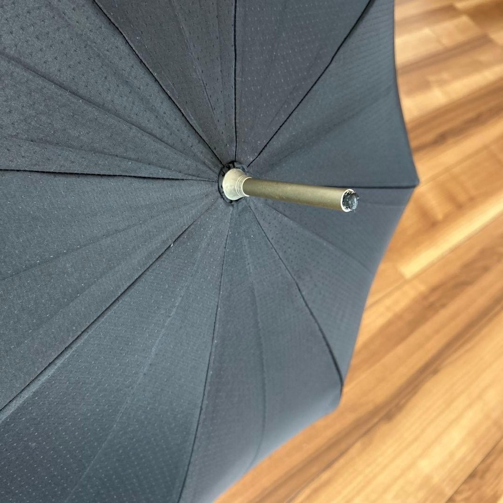 BURBERRY Long Umbrella Black Check Pattern Rain Shield Authentic Rare