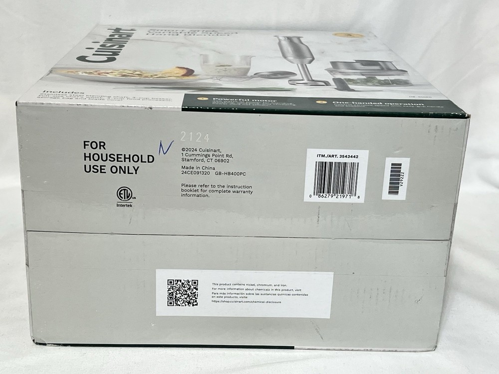 Cuisinart Smart Stick Variable Speed Hand Blender Food Processor HB-400pc Sealed