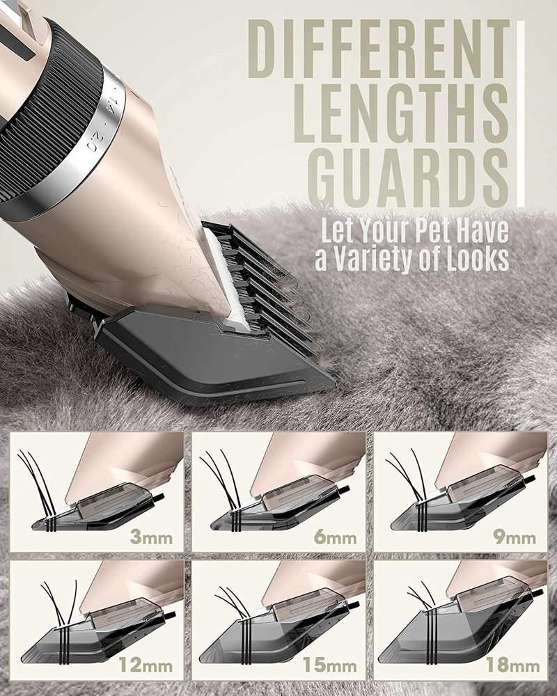 User-Friendly Cordless Dog Clipper Set with Guide Combs - Ideal for Beginners
