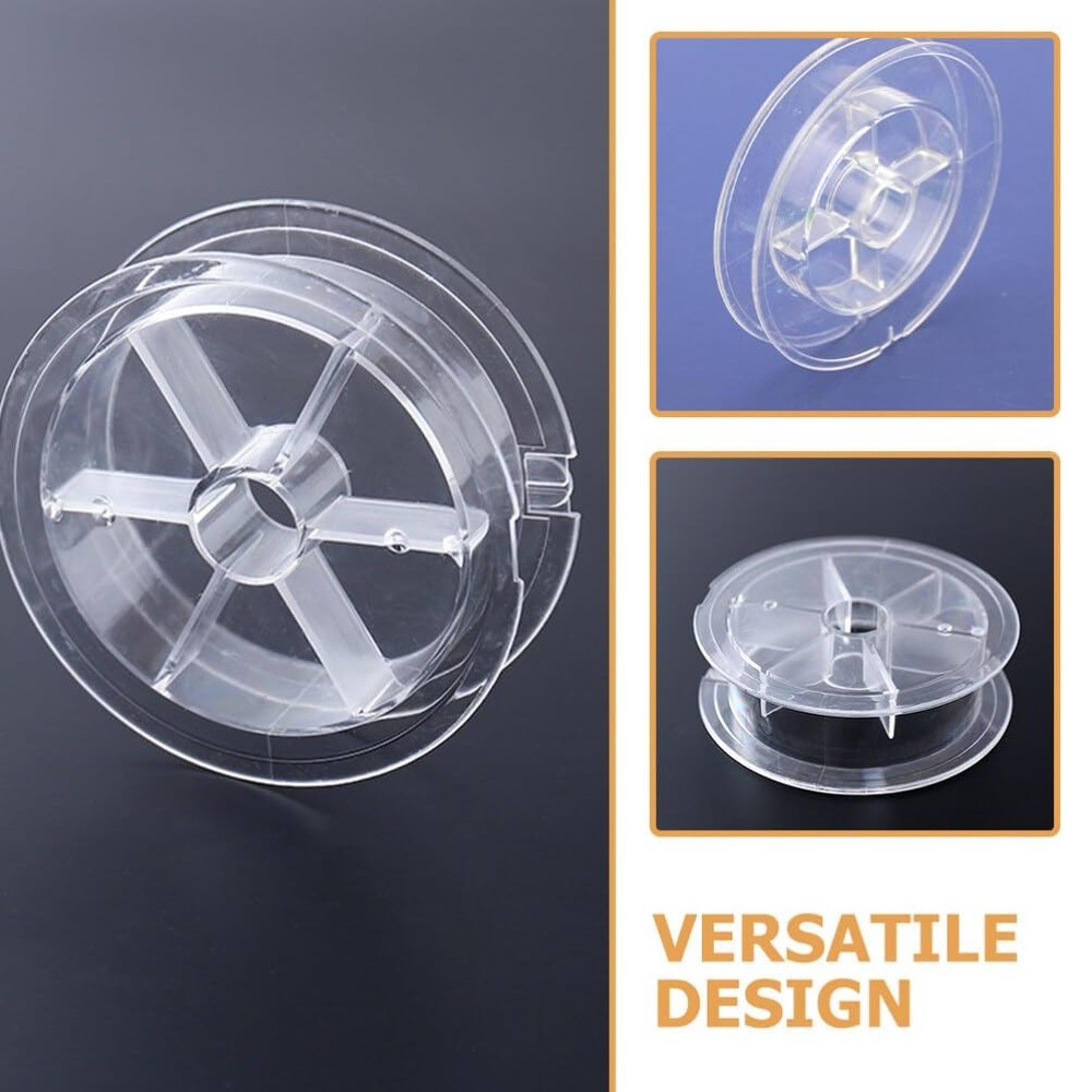 Plastic Empty Spools 20pcs Clear Small Ribbon Spools Thread String Bobbin Spo...