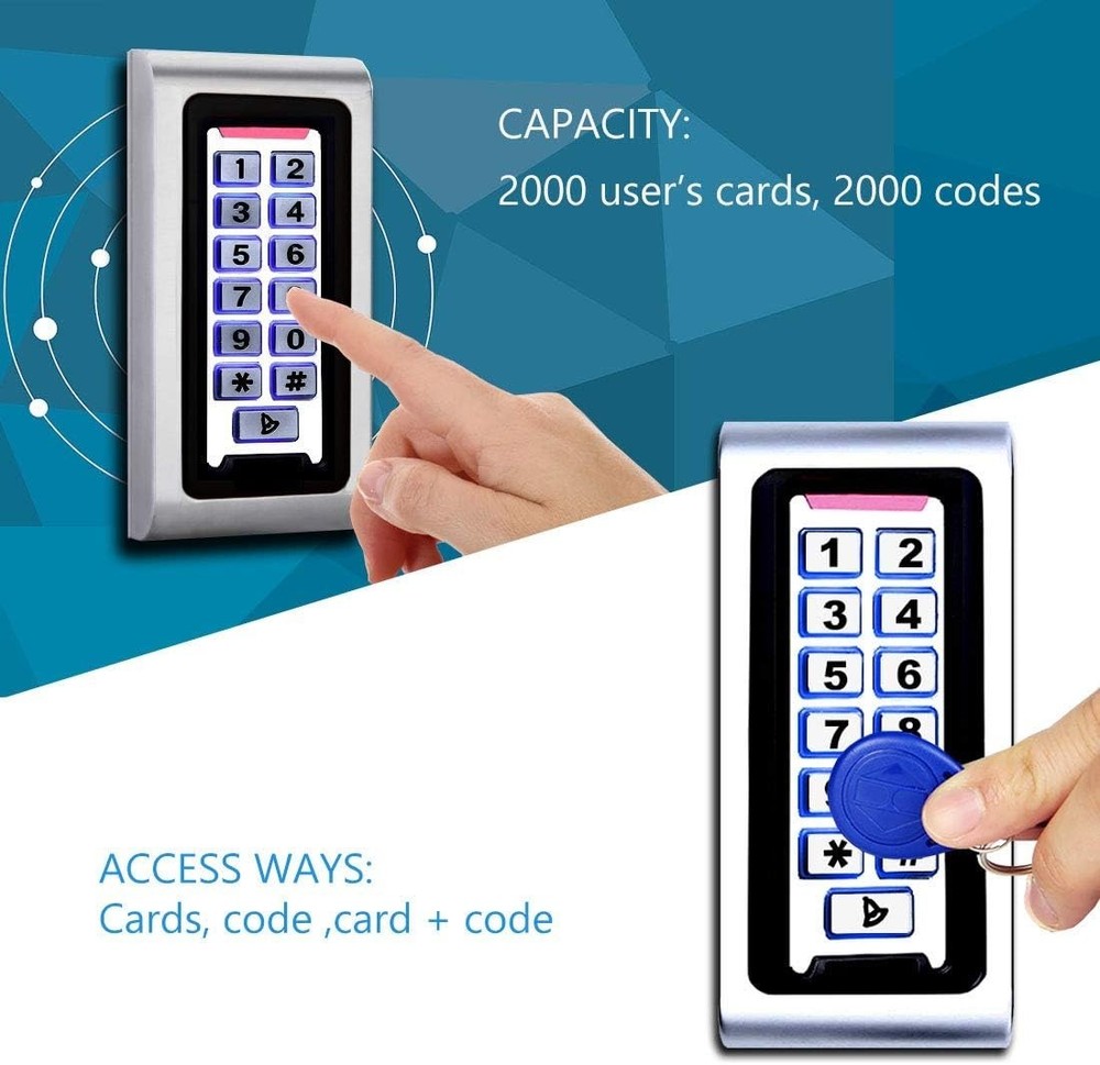 Stand-Alone Password Keypad Access Control System with 5 Proximity Keychains