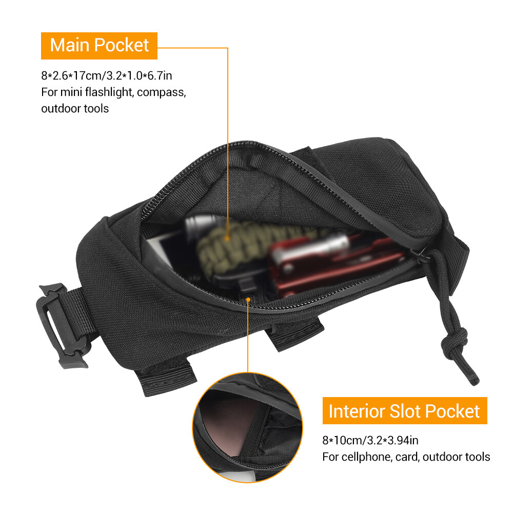 2 PCS Tactical Molle Pouch Backpack Shoulder Strap Accessory Pack Sundries Bags