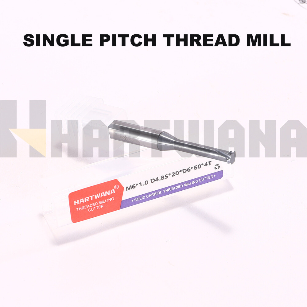 3PCS SINGLE PITCH THREAD M6X1.0 D4.85X20XD6X60X4T MILL - TiALN For 60 Degrees