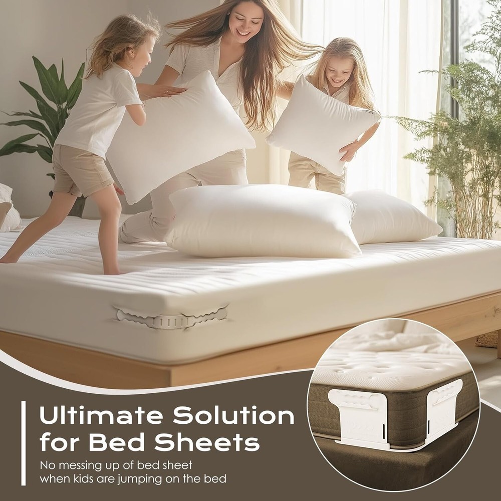 DUOCOSY Sheet Holders Fitted Sheet Holder Lock Sheet Holders Keep Sheets Neat