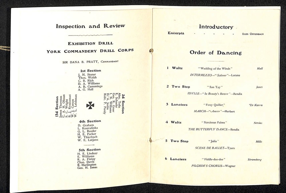 Knight's Templars 1901 28th Anniversary York Commandery NYC Program Scarce