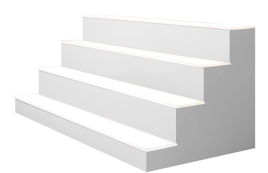 40" 4 Tier LED Lighted  Liquor Display Shelf - White Finish