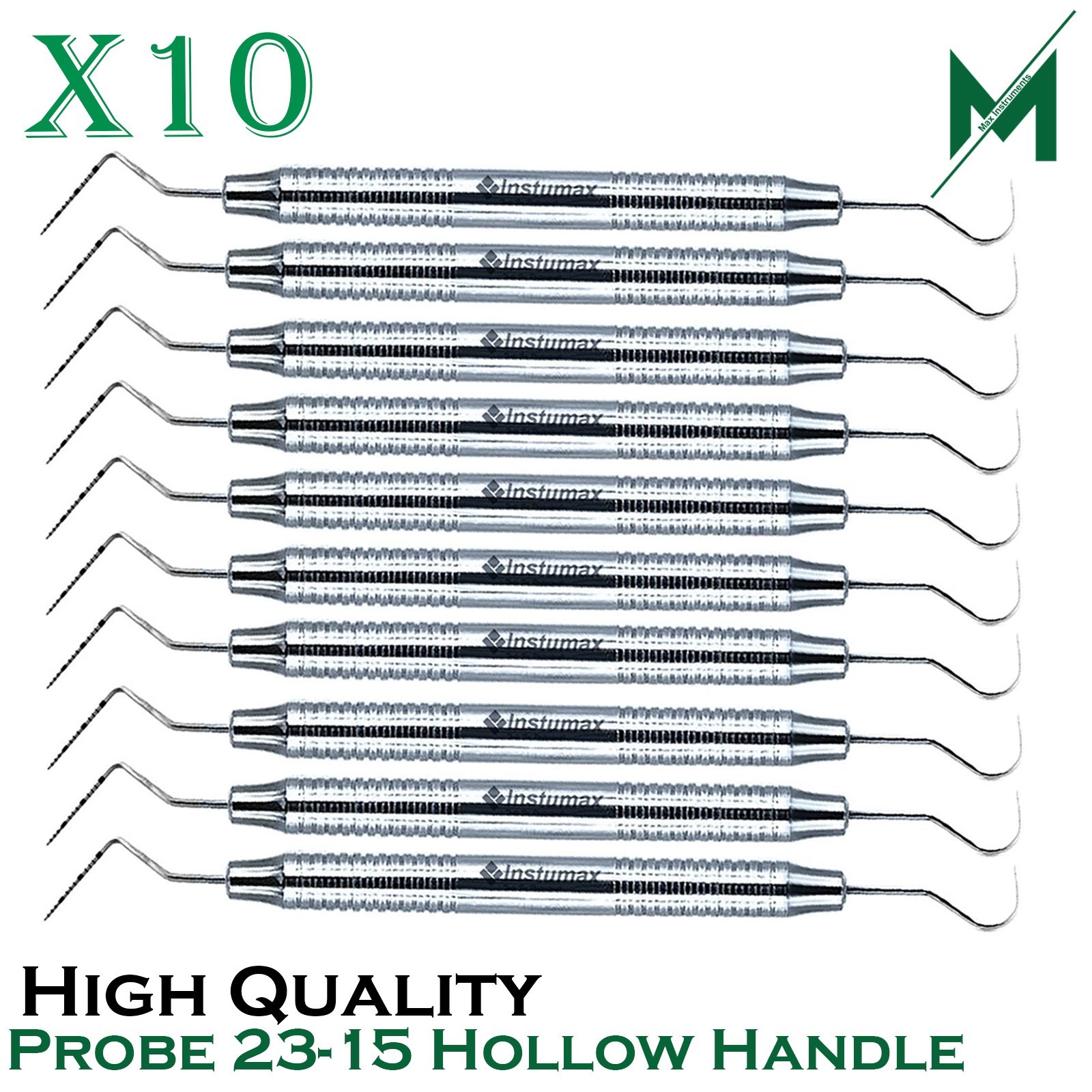 Dental Perio Explorer 23 Probe UNC 15 Hallow Handle Color Marking Double Ended