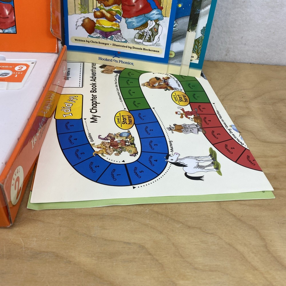 Hooked On Phonics Learn To Read Level 2 Audio Tapes Flash Cards Orange Workbook