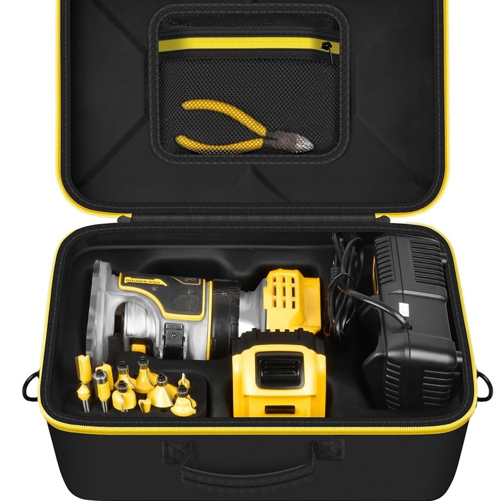 Compact Router Case for 20V Max XR Cordless Router - Tool Storage Bag for Bits,