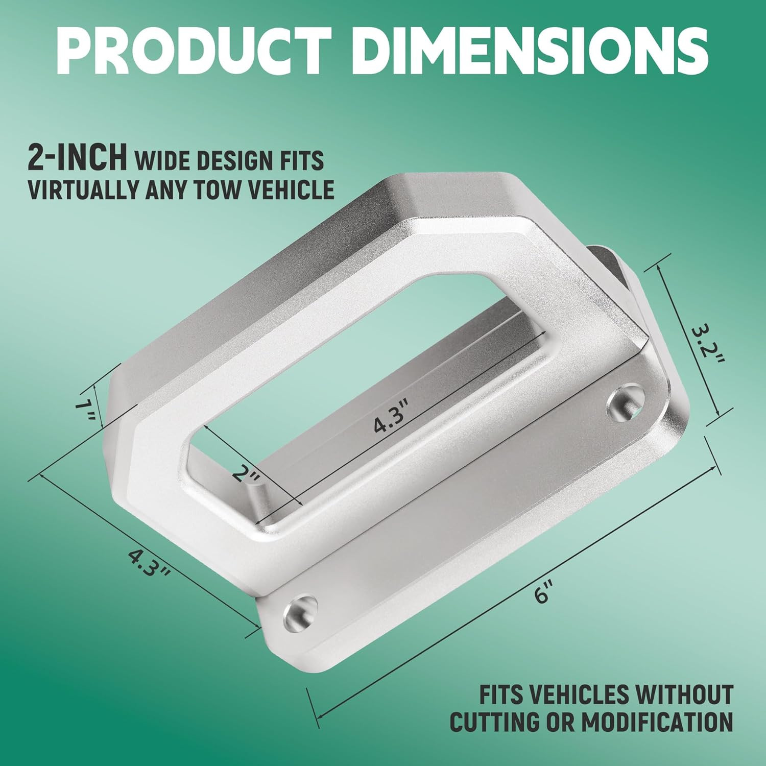 2-Pack Dismount Aluminum Front Tow Hook Heavy D-Ring for 2003-2018 Ram 2500 3500