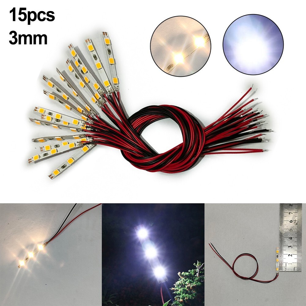 Versatile 15pcs Pre Wired LED Lights For Model Trains & Miniature Rooms
