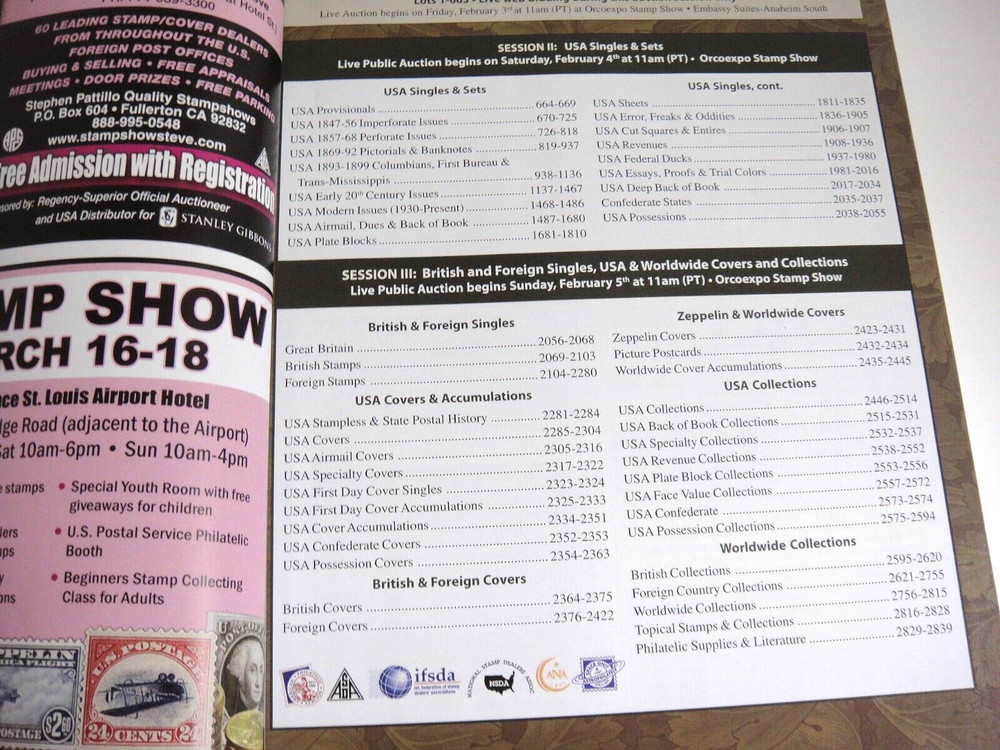 Regency Superior Stamp Auction Catalog 2012 Space Aviation Coins Collectibles