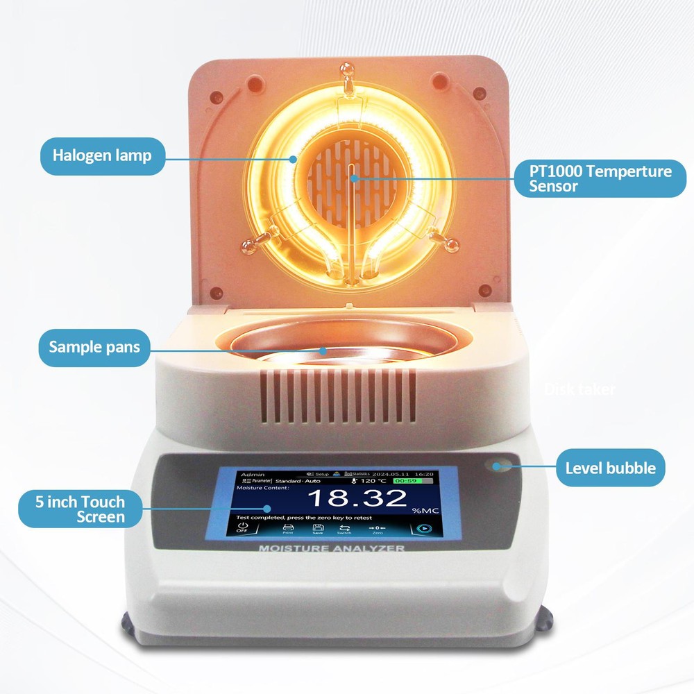 Digital Lab Moisture Halogen Heating Moisture Analyzer Meter Tester 0.001-120g