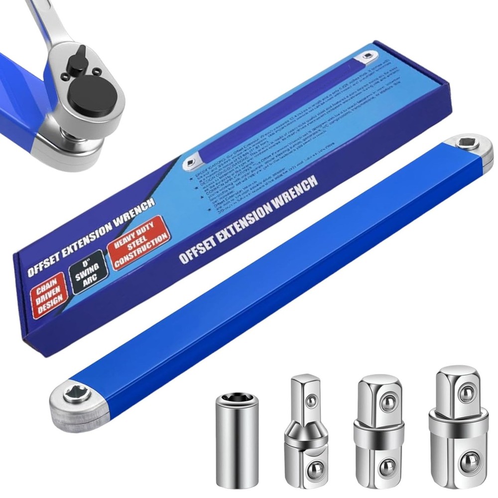 Offset Extension Wrench Set, Impact Ready Socket Ratchet Wrench Extender Tool...