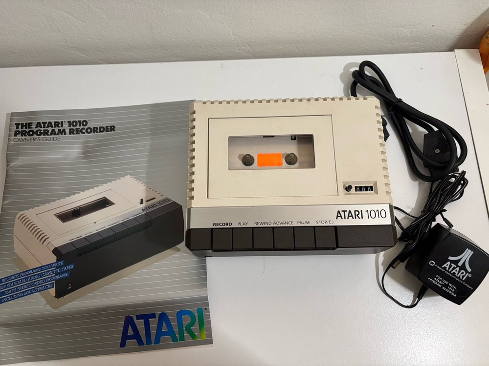 Vintage The Atari 1010 Program Recorder - Power Supply & Owners Guide in Box